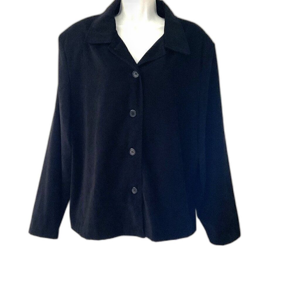 Vintage Y2K Briggs New York Black Faux Suede Zip Jacket 20W